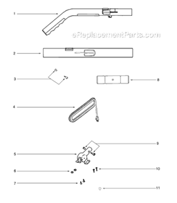 Page B Diagram and Parts List for S634B  Sanitaire Upright Vacuum