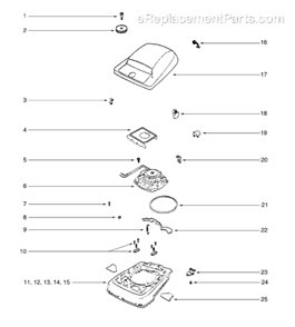 Page C Diagram and Parts List for S634B  Sanitaire Upright Vacuum