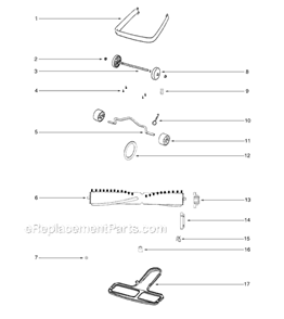 Page A Diagram and Parts List for S634D-1  Sanitaire Upright Vacuum