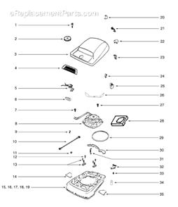 Page A Diagram and Parts List for S647A  Sanitaire Upright Vacuum