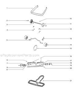 Page B Diagram and Parts List for S647A  Sanitaire Upright Vacuum