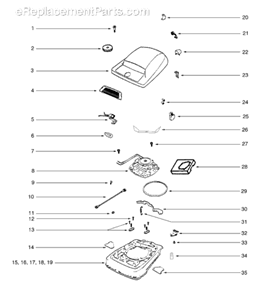 Page A Diagram and Parts List for S647D  Sanitaire Upright Vacuum