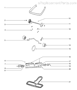 Page B Diagram and Parts List for S647D  Sanitaire Upright Vacuum