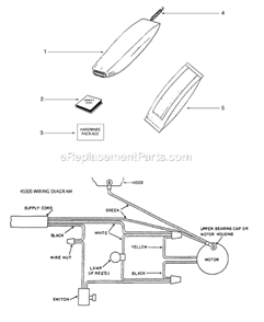 Page E Diagram and Parts List for S647D  Sanitaire Upright Vacuum