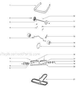 Page B Diagram and Parts List for S647E-1  Sanitaire Upright Vacuum