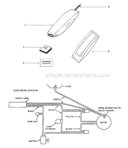 Page E Diagram and Parts List for S647E-1  Sanitaire Upright Vacuum