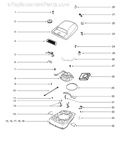 Part Location Diagram of 54314-14 Sanitaire Hood & Graphics Assembly - Pk
