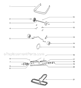Page B Diagram and Parts List for S647E  Sanitaire Upright Vacuum