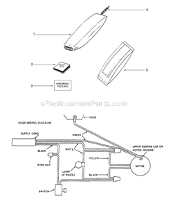 Page E Diagram and Parts List for S647E  Sanitaire Upright Vacuum