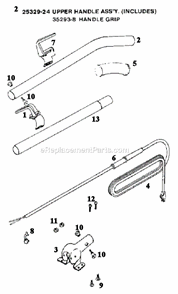 Page D Diagram and Parts List for S652A  Sanitaire Upright Vacuum