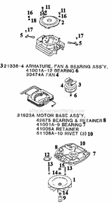 Page B Diagram and Parts List for S654A  Sanitaire Upright Vacuum