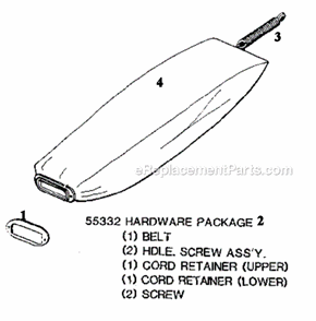 Page D Diagram and Parts List for S654B  Sanitaire Upright Vacuum