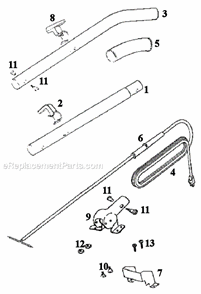 Page D Diagram and Parts List for S657A  Sanitaire Upright Vacuum