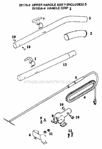 Page D Diagram and Parts List for S661A  Sanitaire Upright Vacuum