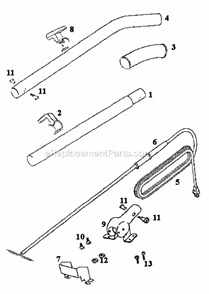 Page D Diagram and Parts List for S661B  Sanitaire Upright Vacuum