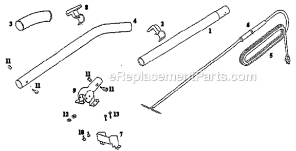 Page E Diagram and Parts List for S661E  Sanitaire Upright Vacuum