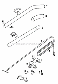 Page D Diagram and Parts List for S663A  Sanitaire Upright Vacuum