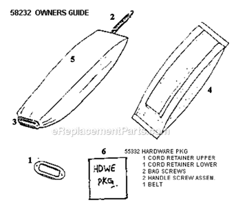 Page A Diagram and Parts List for S663B  Sanitaire Upright Vacuum