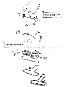 Page C Diagram and Parts List for S663B  Sanitaire Upright Vacuum