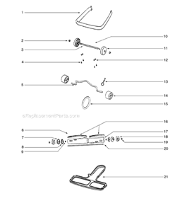 Page B Diagram and Parts List for S670A-1  Sanitaire Upright Vacuum