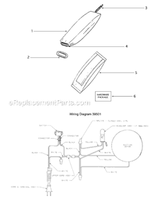 Page E Diagram and Parts List for S670A-1  Sanitaire Upright Vacuum