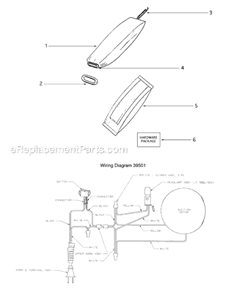 Page E Diagram and Parts List for S670A-2  Sanitaire Upright Vacuum