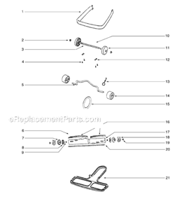Page B Diagram and Parts List for S670A  Sanitaire Upright Vacuum