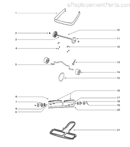 Page A Diagram and Parts List for S670B  Sanitaire Upright Vacuum