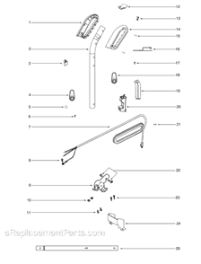Page B Diagram and Parts List for S670B  Sanitaire Upright Vacuum