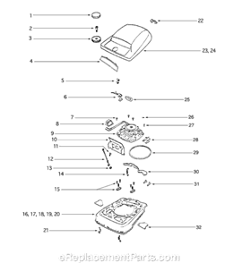 Page C Diagram and Parts List for S670B  Sanitaire Upright Vacuum