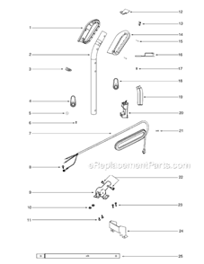Page D Diagram and Parts List for S677A-2  Sanitaire Upright Vacuum