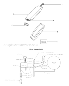 Page E Diagram and Parts List for S677A-2  Sanitaire Upright Vacuum
