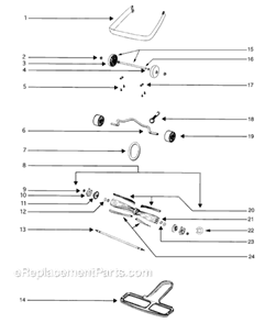 Page B Diagram and Parts List for S677A  Sanitaire Upright Vacuum