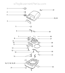 Page B Diagram and Parts List for S677D-1  Sanitaire Upright Vacuum