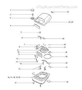 Page B Diagram and Parts List for S677D  Sanitaire Upright Vacuum