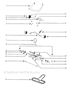 Page C Diagram and Parts List for S677D  Sanitaire Upright Vacuum
