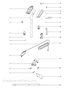 Page D Diagram and Parts List for S677D  Sanitaire Upright Vacuum