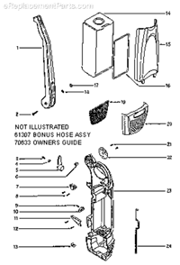 Part Location Diagram of 61125 Sanitaire Paper Bag Package Style Sl