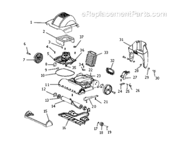 Page B Diagram and Parts List for S9020A  Sanitaire Upright Vacuum