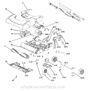 Page A Diagram and Parts List for S9120A  Sanitaire Upright Vacuum
