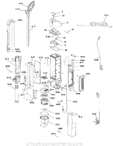 Page B Diagram and Parts List for S9120A  Sanitaire Upright Vacuum