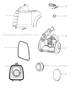 Page B Diagram and Parts List for SC3683A-1  Sanitaire Canister Vacuum