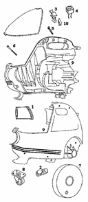 Page B Diagram and Parts List for SC3684A  Sanitaire Canister Vacuum