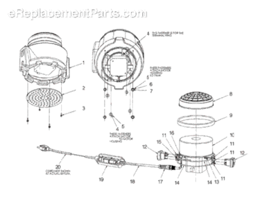 Part Location Diagram of E548 Sanitaire Pigtail Power Cord