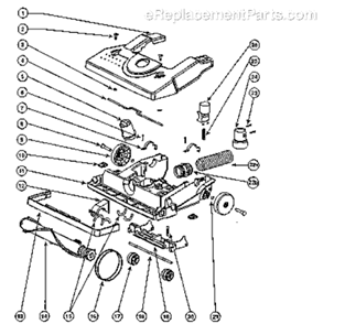 Page B Diagram and Parts List for SC4570AT-1  Sanitaire Upright Vacuum