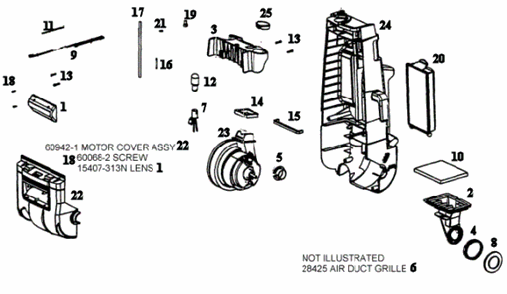 Page E Diagram and Parts List for SC4580AT  Sanitaire Upright Vacuum