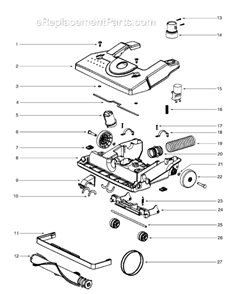 Page B Diagram and Parts List for SC4580BT  Sanitaire Upright Vacuum