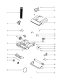 Base And Hood Diagram and Parts List for SC5745A  Sanitaire Upright Vacuum
