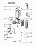 Main Body Diagram and Parts List for SC5745A  Sanitaire Upright Vacuum