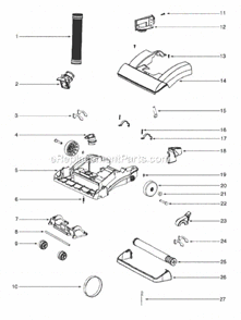Part Location Diagram of 82082-119N Sanitaire Dampener- End Cap